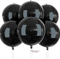 PartyWoo Black Large Round Giant 4D Jumbo Foil Balloons 6pcs 22 Inch | 22 Inch by PartyWoo