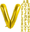 Gold Letter Balloons 40 Inch Large Letter V Balloon Aluminum | Foil Mylar Big by YUNSHANGMO