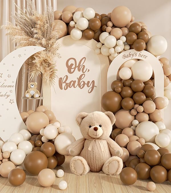 140Pcs Netural Balloon Garland Arch Kit, 5 10 12 18inch Brown Beige Nude Tan by saratimtou