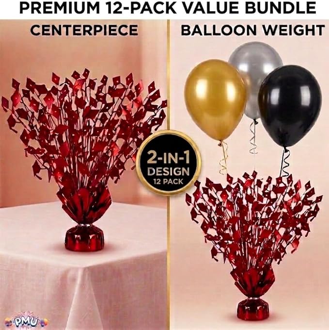 PMU 12 Pcs Red Graduation Balloon Weights - Image 4