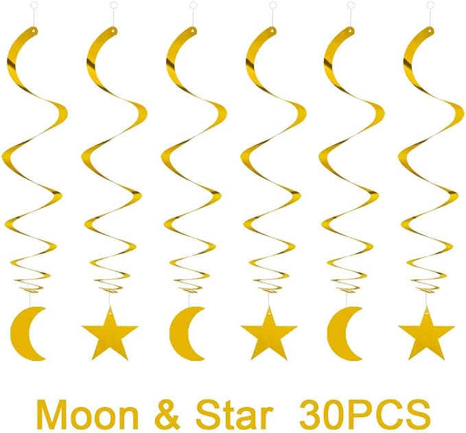 Party Star Moon Swirl Decorations, Whirls Decorations - Image 2