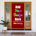 Custom Door Cover Banner, DarkRed | Personalized Photo Text Logo, Customized by ZOLRITH