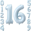 40" Light Blue Foil Number 16 Balloon by TNCDJKPA