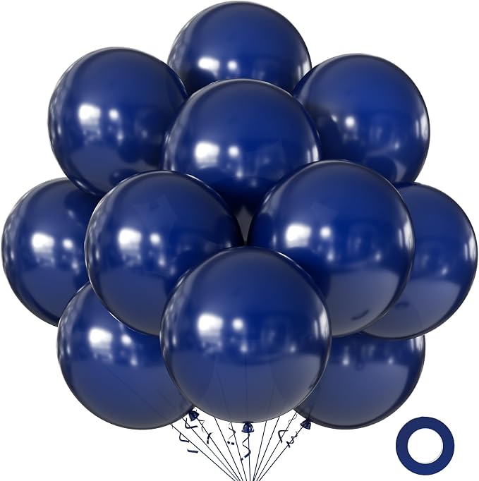 Navy Blue Balloons 18 Inch 24 Pack Matte Helium Latex Round Balloons by KALOR