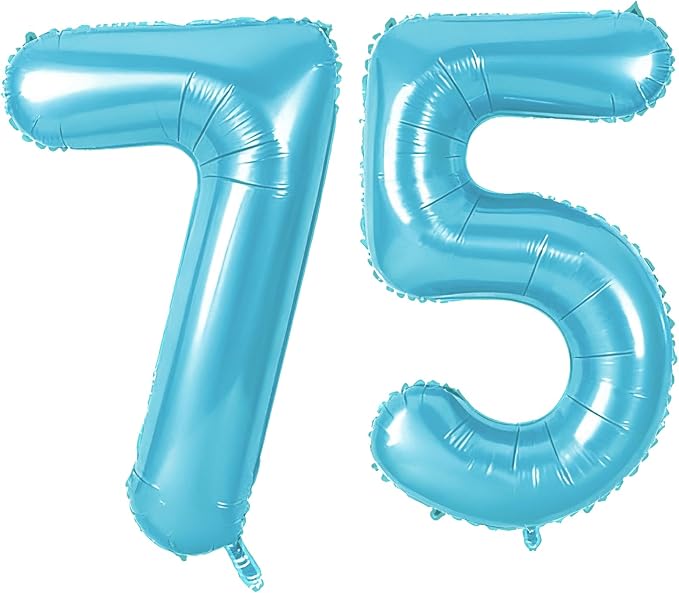 Number 75 Balloons for 75th Birthday Party Decorations, 0-100 Large No.75 by Joycard