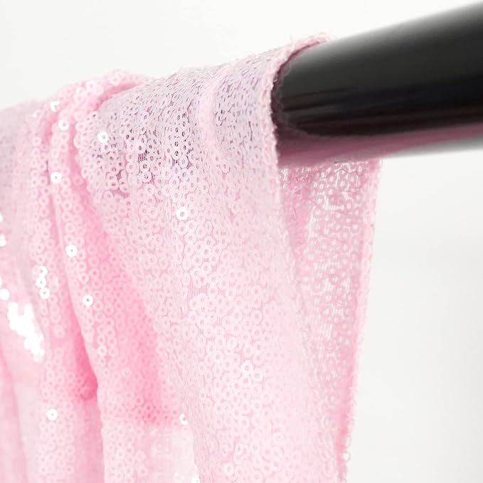 Poise3EHome Pink Sequin Backdrop, 8FT x 10FT Sequin Photography Backdrop Curtain - Image 3
