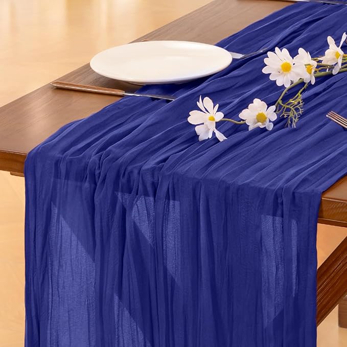 Cheesecloth Table Runner Summer Boho Wedding Birthday Party Home Decor | Royal - Image 2