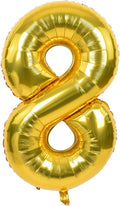 TONIFUL 40 Inch Gold Number 8 Balloons Large Foil 8th Birthday Decorations | by TONIFUL