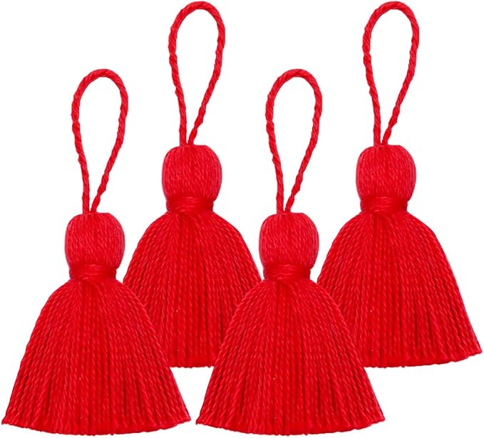 Big Size 4 PCS Tassels for Crafts, Handmade Hanging for Pillow Decor, Blanket by NINGYOHI
