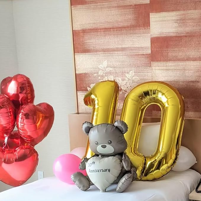 40 inch Gold Number Balloon Giant Foil Helium Balloons Gold Number 0 Balloon - Image 5