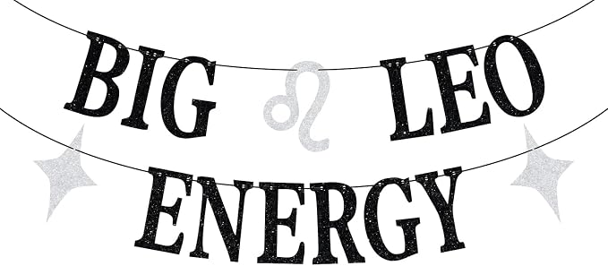 Big Leo Energy Banner, 12 Constellation Zodiac Birthday Party Decorations | Leo by Dejupgar