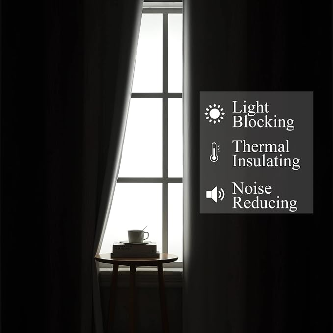 Purple and Greyish White Blackout Curtains 45 Inch Length, Light Blocking - Image 3