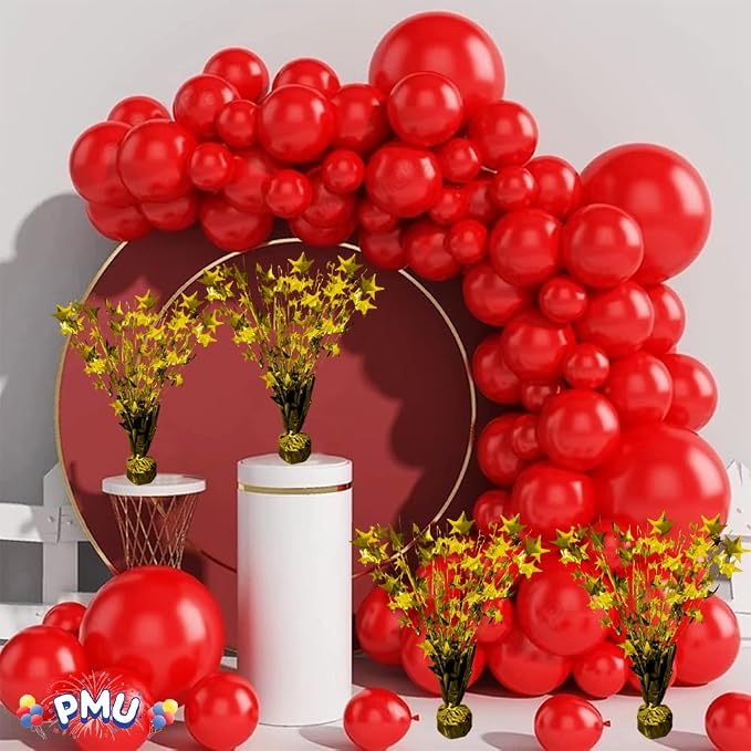PMU 12 Pack Bursting Star Metallic Foil Spray Centerpiece- Gold Balloon Weights - Image 8