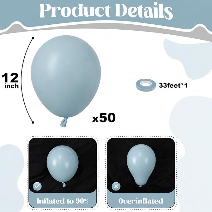 Dusty Blue Balloons - Image 3