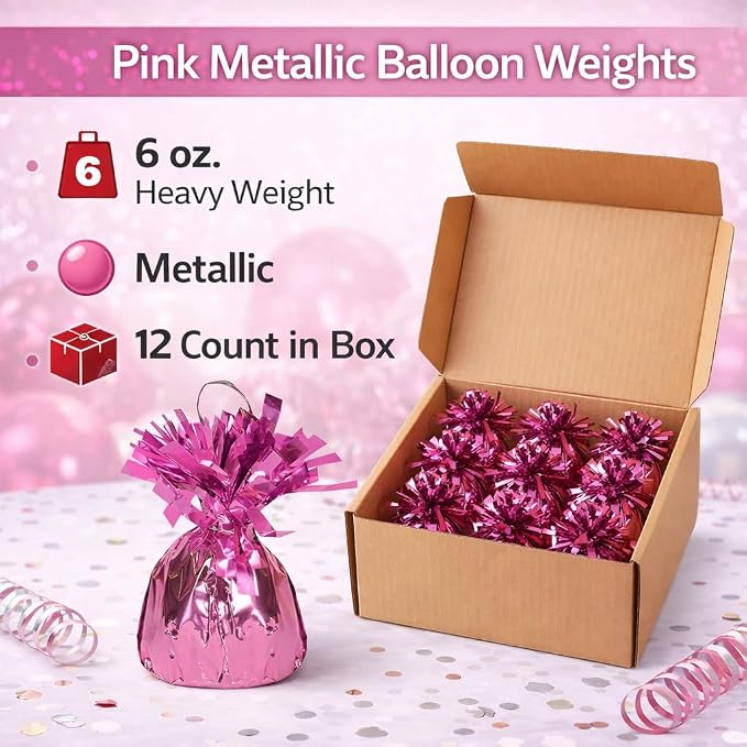 Metallic Plastic Wrapped Balloon Weights Party Decorations 12 Pcs - Image 4