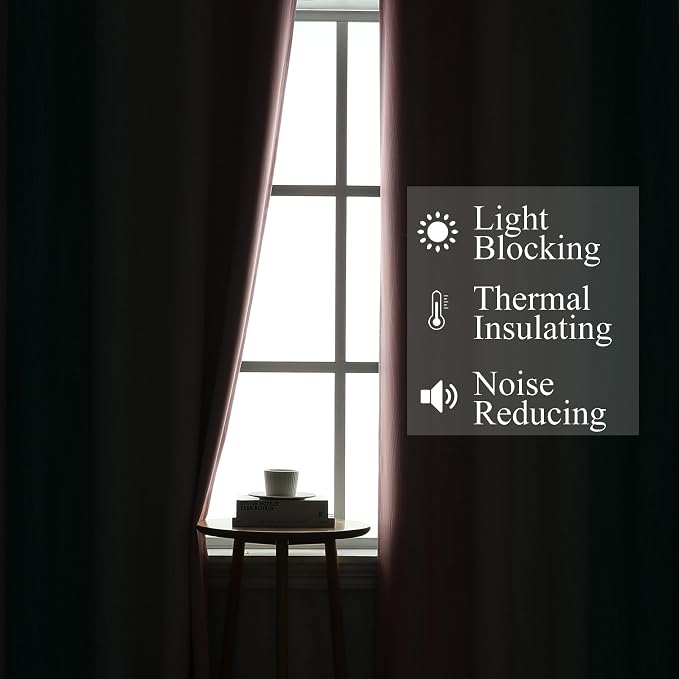 Pink and Teal Ombre Blackout Curtains 90 Inches Long 2 Panels Set, Thermal - Image 3