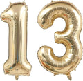 13 Balloon Numbers, 40 Inch Light Gold 31 13 Balloon, Foil Mylar Helium Large by Unknown