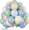 Jobkoo Sage Green Dusty Blue Balloons, 12 Inch Retro Slate Light Blue Olive by Jobkoo