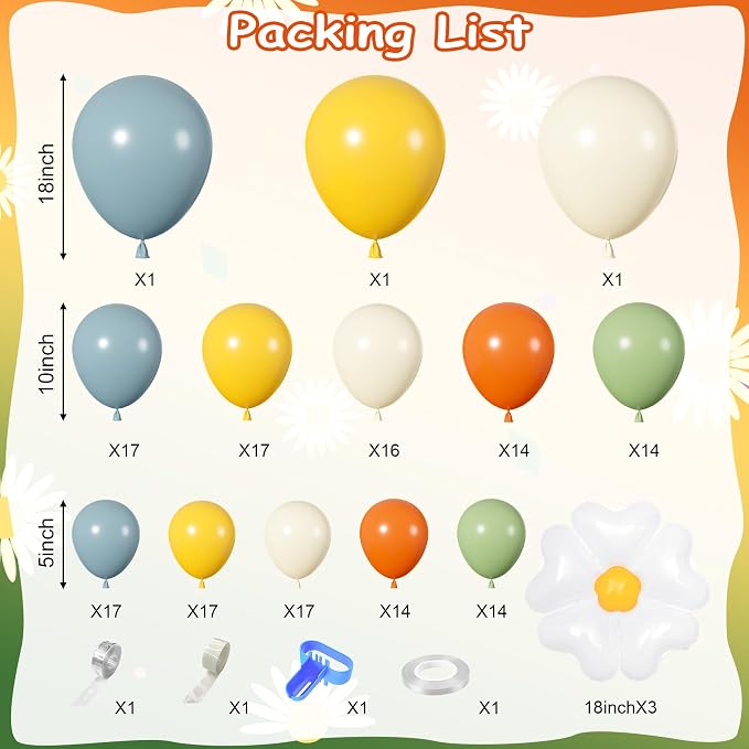 152Pcs Here Comes the Son Balloon Arch Garland Kit | Retro Boho Dusty Blue - Image 2