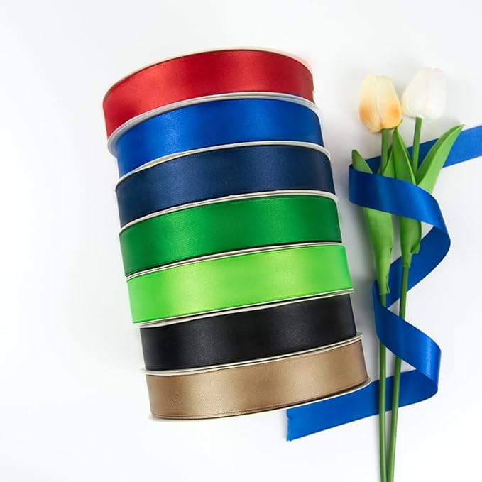 1 Inch 100 Yards Satin Ribbon Royal Blue, Solid Color Fabric Ribbon for Gift Wrapping, Wedding, Polyester Gift Ribbon for Birthday Party Decoration, Craft, Hair, Floral, Sewing