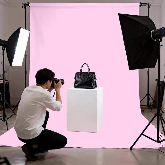 Pink Photography Backdrop for Photoshoot, Fabric 5x7ft | Polyester Studio Photo - Image 4
