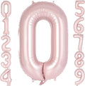 Light Pink Number 0 Balloon, 40 Inch Giant Mylar Number Balloons, Large Foil by AIQINHU