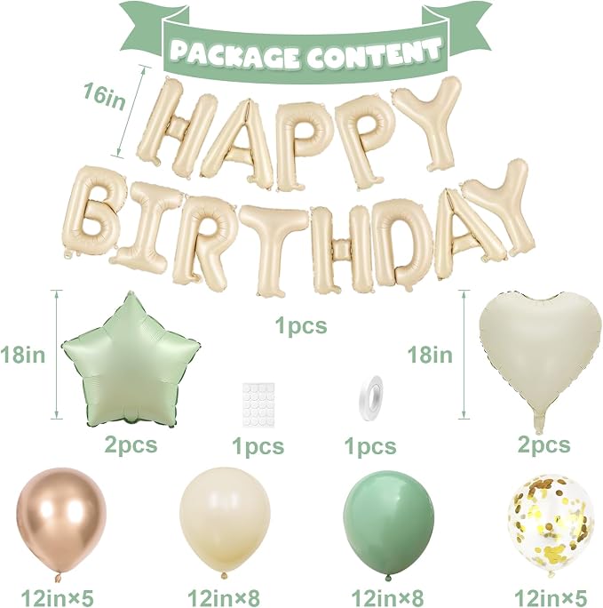 Sage Green Birthday Decorations - Image 2