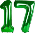 Green Number 17 71 Birthday Balloon 40 Inch, Digital Balloons by Upgesy