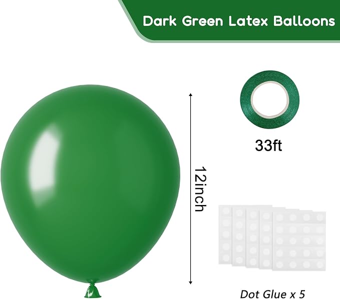 RUBFAC Green Balloons 120pcs 12 Inch, 2026 International Football Game Decor - Image 2