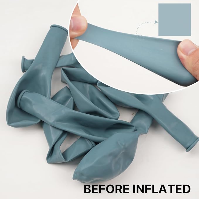 PartyWoo Dusty Blue Balloons 101pcs Light Blue Aqua Boho Color | Balloons - Image 2