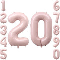 Blush Pink Number 20 Balloon 40 Inch, Foil Digits Festive Party Supplies | Chic by Unknown