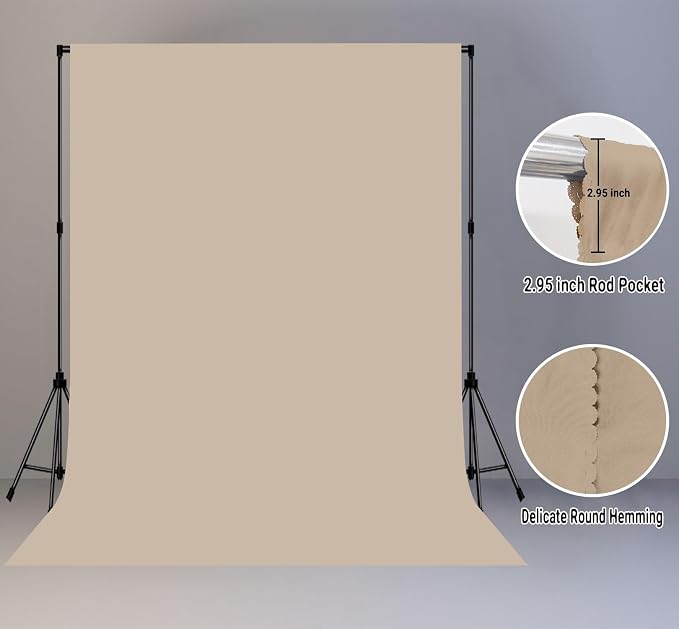 Beige Photography Backdrop for Photoshoot, Fabric 10x20ft | Polyester Studio - Image 6