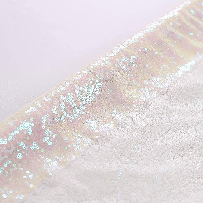 Eternal Beauty White Iridescent 3mm Sequin Backdrop 10x10 Ft - Image 8
