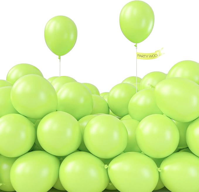 PartyWoo Lime Balloons 100pcs Green Light Green Color 5 Inch | Balloons by PartyWoo