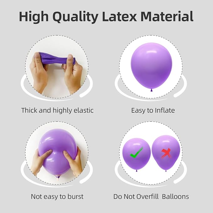 Light Purple Balloons Different Sizes 135pcs 18 12 10 5 Inch Lavender Purple - Image 3