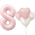 Pink 8 Balloon Number Pastel Pink 8th Birthday Party Decorations by Unknown
