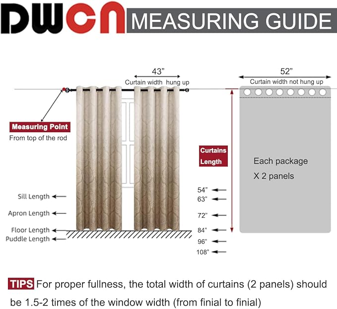 DWCN Ombre Blackout Curtains for Bedroom - Image 8