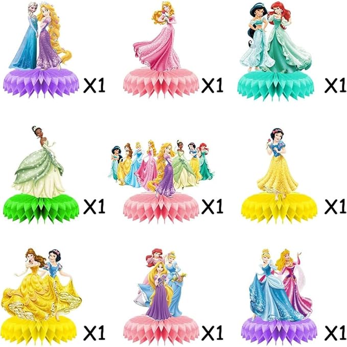 For Disne Princess Birthday Party Supplies, Double Sided Table Decorations - Image 4