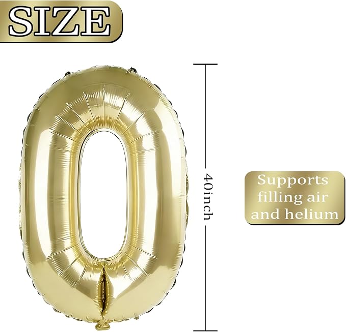 40 Inch Number 99 Balloons for 99th Birthday Party Decorations, 0-100 Champagne - Image 4