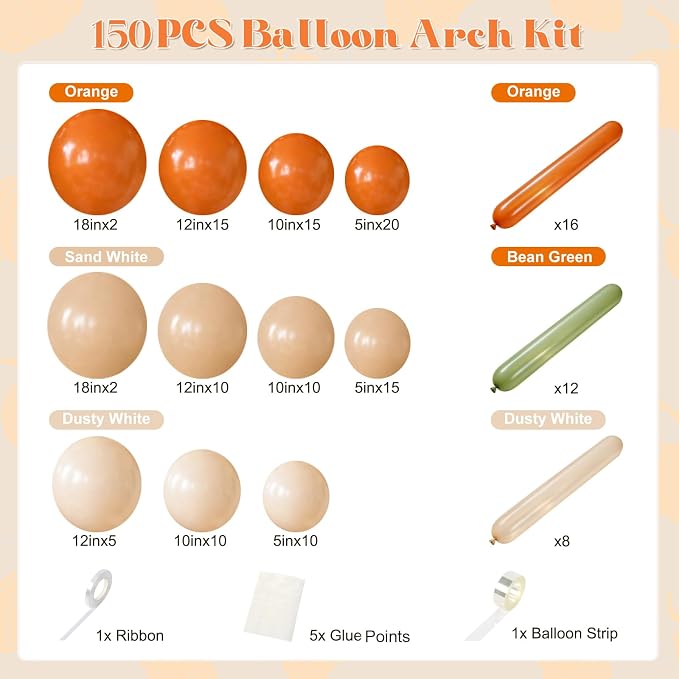 CROSSFINGERS Fall Pumpkins Balloon Arch Kit Baby Shower Decoration | Orange - Image 8