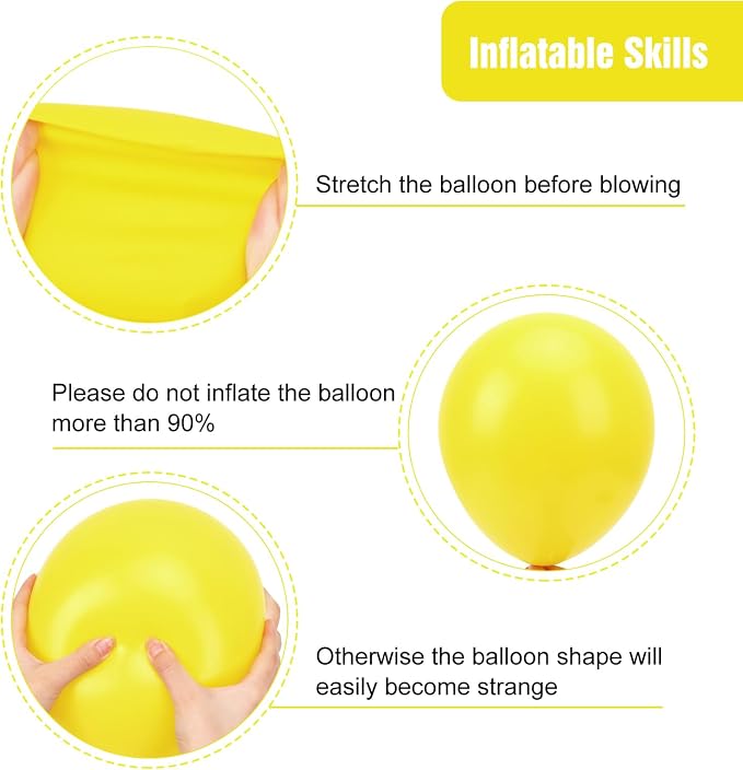 RUBFAC Yellow Balloons 65pcs, 12 Inch Party Balloon - Image 4