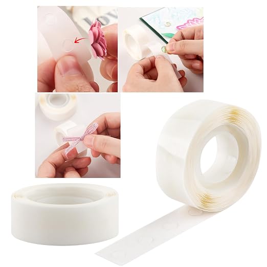BAOFALI 600 Pcs 3/16in 2 Roll Ultra Thin Adhesive Dots, Double Sided Stickers by BAOFALI