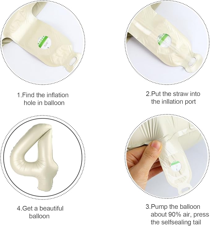 2 Number Balloons Cream 40 Inch Foil Balloon - Image 6