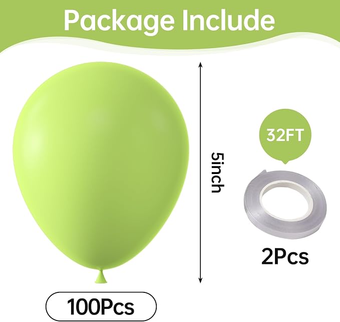 Lime Green Balloons, Birthday Decoration, Wedding Party, Baby Shower Decorations - Image 2
