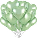 TONIFUL 30 Pcs Sage Green Heart Balloons 18 Inch Heart Shape Foil Balloon | by TONIFUL