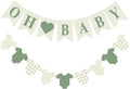Hahafelt 1 Pcs Green Gingham Baby Banner by Hahafelt