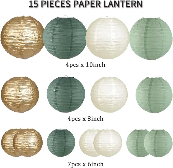Paper Lanterns Decorative, Round Hanging Paper Lanterns Decorations - Image 2