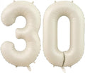 Cream Number 30 Balloons, 40 Inch 30 Balloons Giant Helium Foil Mylar Beige 30 by BBPOOL
