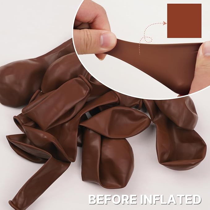 PartyWoo Dark Brown Balloons 127pcs Boho Neutral Coffee Tan Color | 36 18 12 10 - Image 2