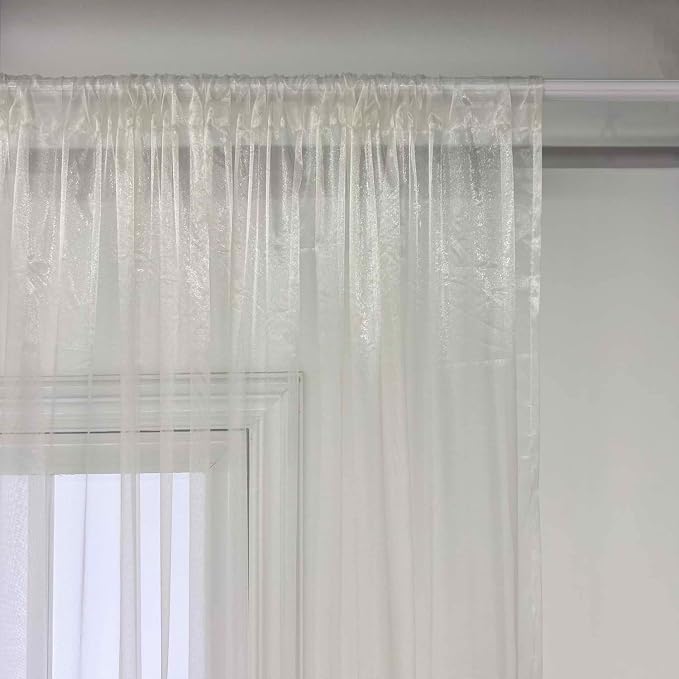 1 Panel Embroidered Floral Voile Sheer Window Curtain Rod Pocket Top | - Image 6